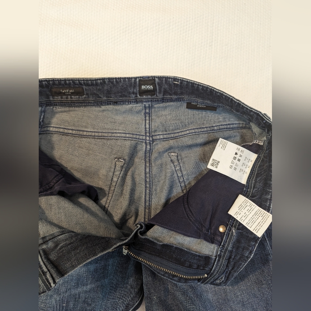 HUGO BOSS Men's Jeans Size W30 L32 Slim Fit Blue Stretch Denim Zip . - Picture 7 of 11